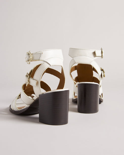 <P>Strappy Block Heeled Leather Sandal</P>